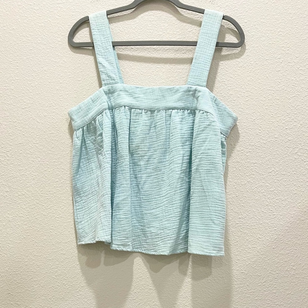 NWOT! JOIE Mint Green Brushed Cotton Square Neck Tank Blouse!